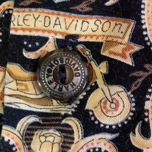 Harley Davidson Hawaiian Shirt Mens XL Motorcycle Button Up Guitar Cross Skulls - Picture 6 of 8